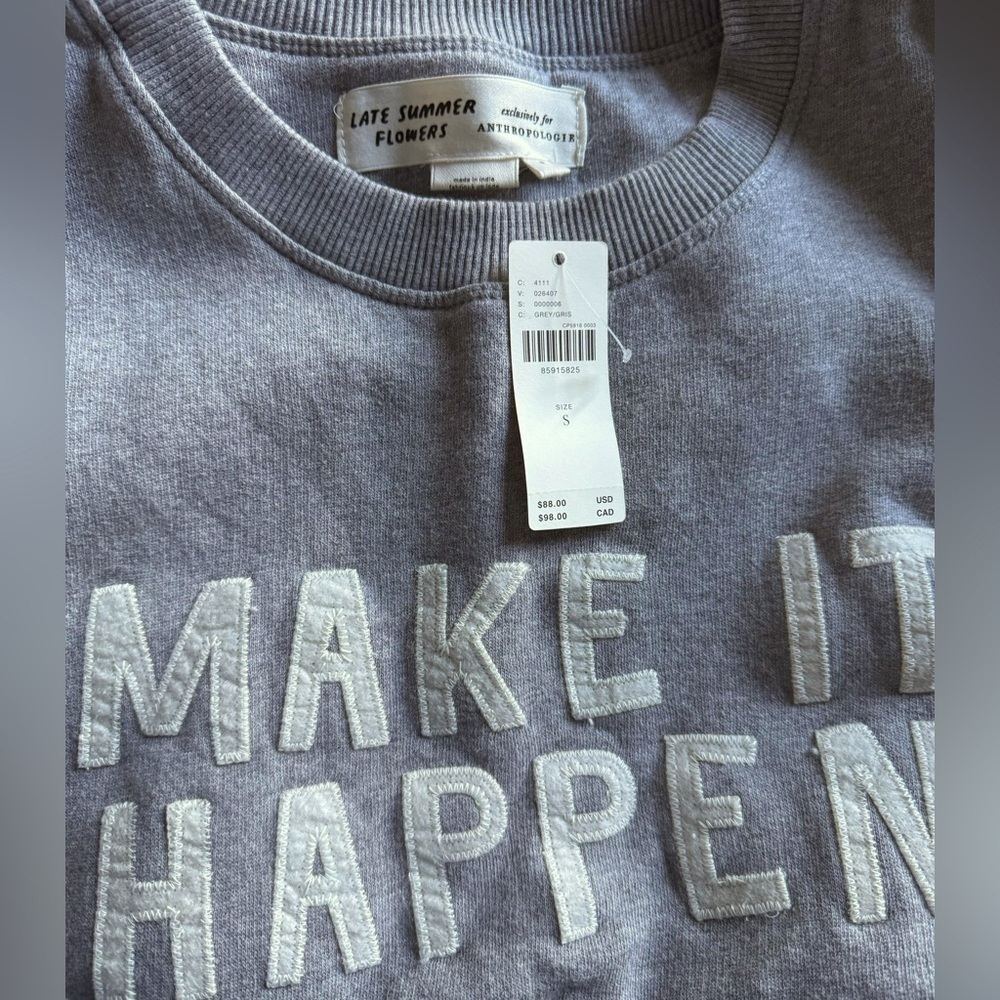 NWT Size S - Anthropologie Make it Happen Sweatshirt - Picture 5 of 7